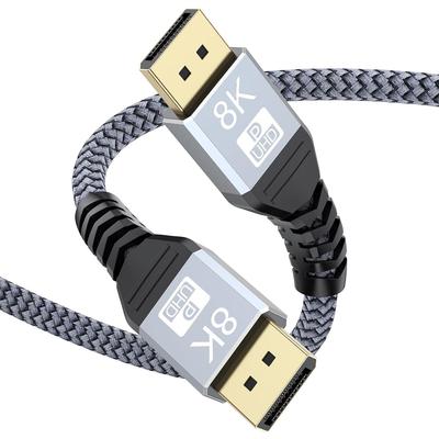 8K DisplayPort Cable DP Cable Display Port 1.4 Cable (8K@60Hz, 4K@144Hz, 2K@240Hz 32.4Gbps Dynamic HDR 3D HDCP2.2) for Monitor Graphics Card PC Laptop