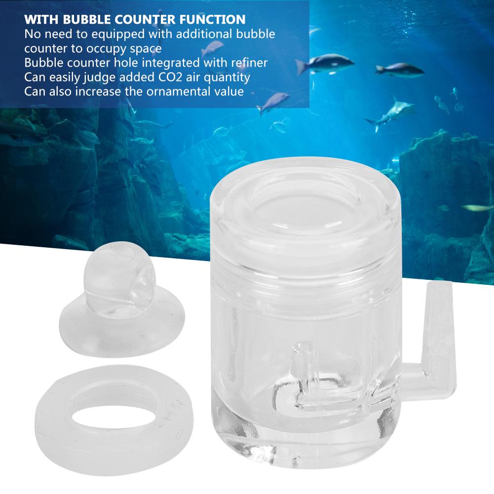 Acrylic High Transparent Aquarium Carbon Dioxide Refiner with Bubble Counter Function Water Plants CO2 Atomizer