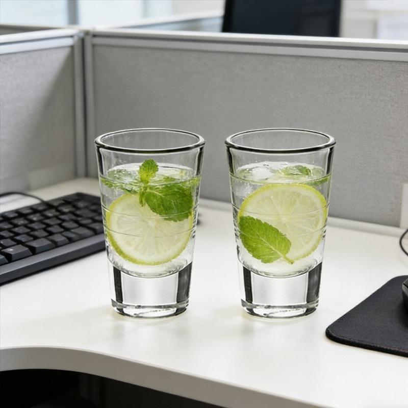 2pcs High End Transparent Shot Glass Exquisite Party Thick Bottomed Wine Glass Classic Vodka Glass Drinkware Unique Family Gifts