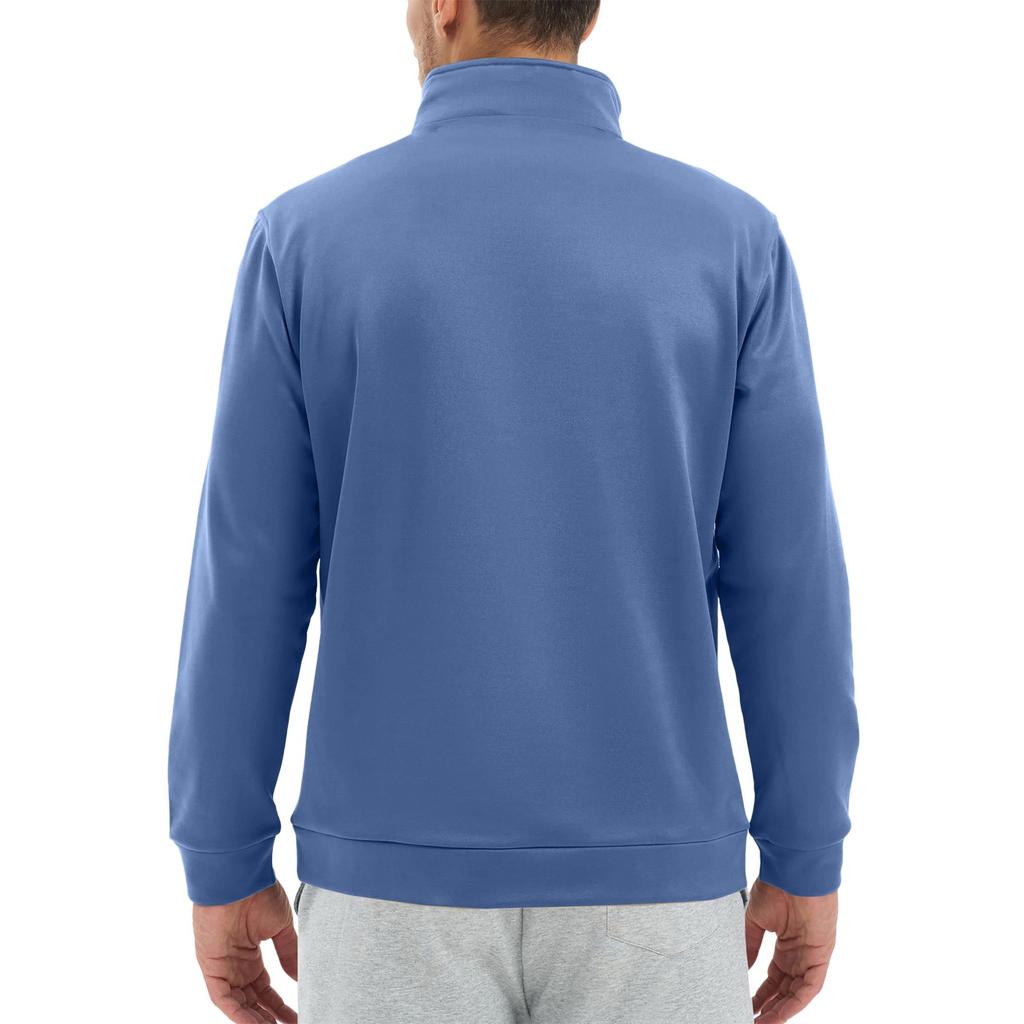 Men's Casual Long-Sleeved Collared Quarter-Zip Sweatshirt
