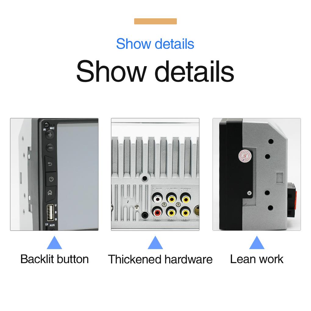 Stereo MP5 Dálkové ovládání Zrcadlové propojení Univerzální Zesílený Hardware Zadní Kamera Navigace Autorádio s Dotykovou Obrazovkou Přehrávač