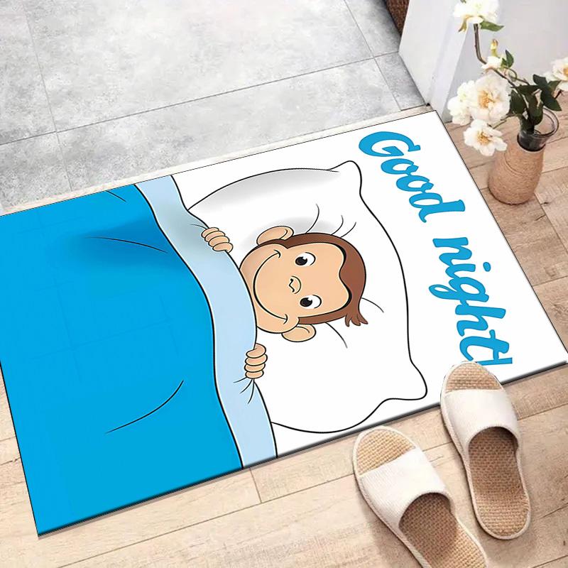 1pc Curious George Design Printed Area Rug Carpet for Bedroom Living Room Home Decor Rugs Mat Non Slip Mat Rug for Bedside