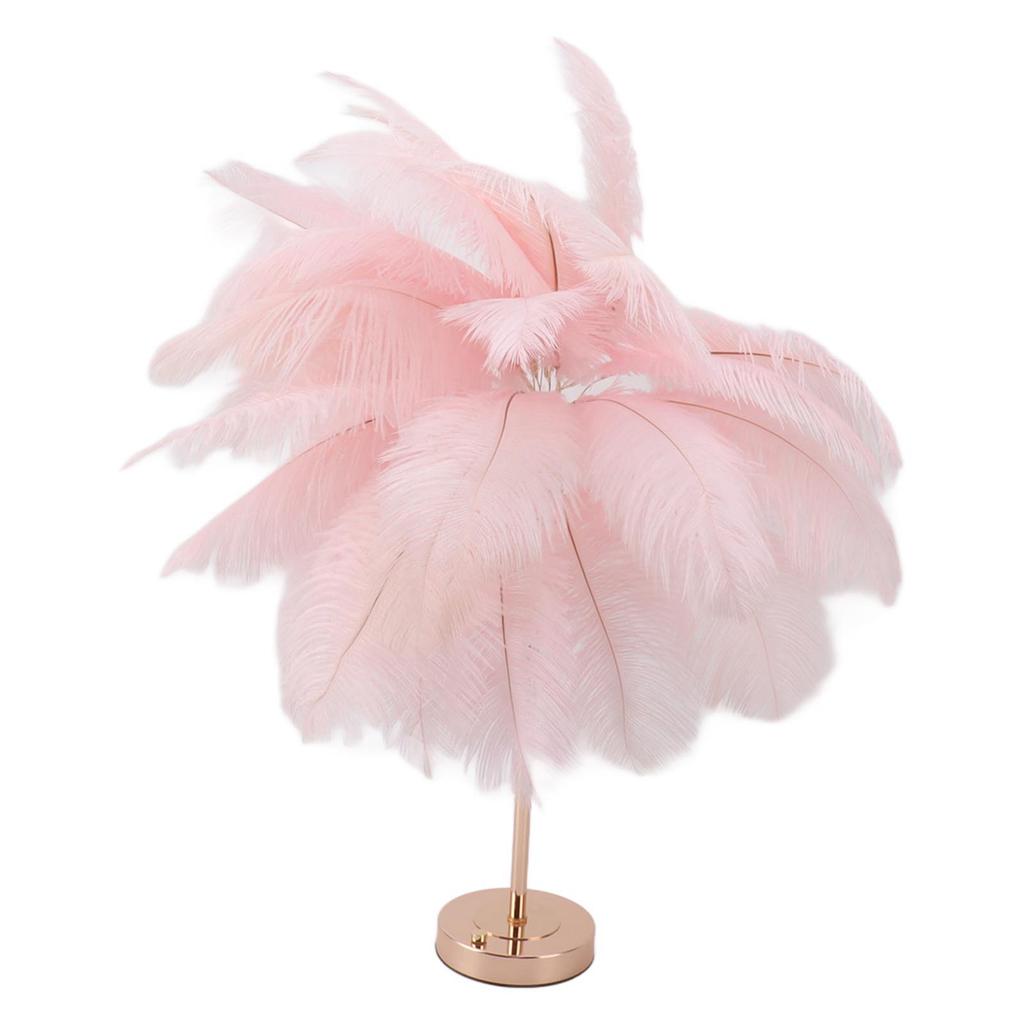 Decorative Table Lamp 30PCS Feathers USB Rechargeable Light Touch Control Desk Light Built in Battery