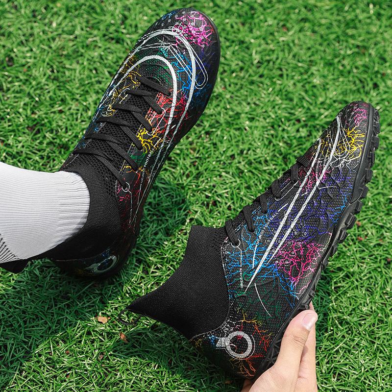 Children's Football Shoes High-top Youth Training Shoes Long Nails Broken Nails Artificial Turf Professional Game Shoes