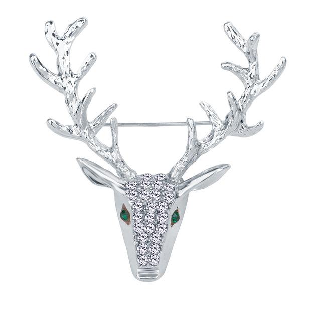 

Новая металлическая брошь в виде головы оленя, животное, лось, стразы, хрустальный значок, булавки для лацкана, рождественские подарки, модные украшения, аксессуары, подарки