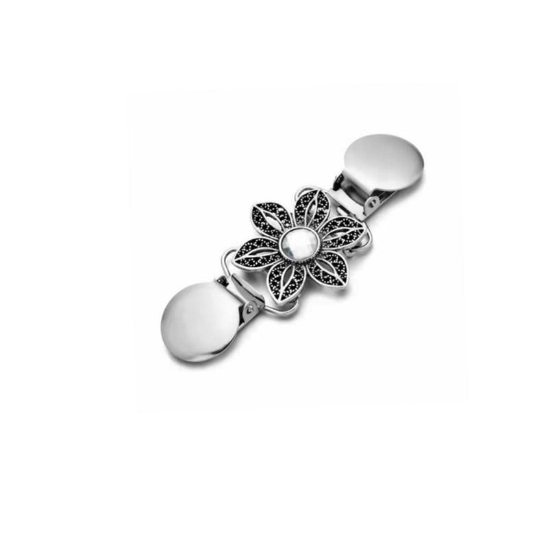 Luxe Retro Cardigan Collar Clip Brooch for Women