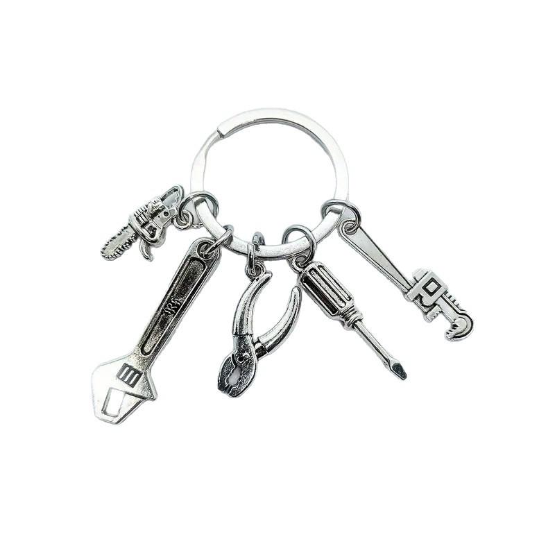 Father's Day Tool Keychain: Hammer, Wrench & Screwdriver Pendant for Dad