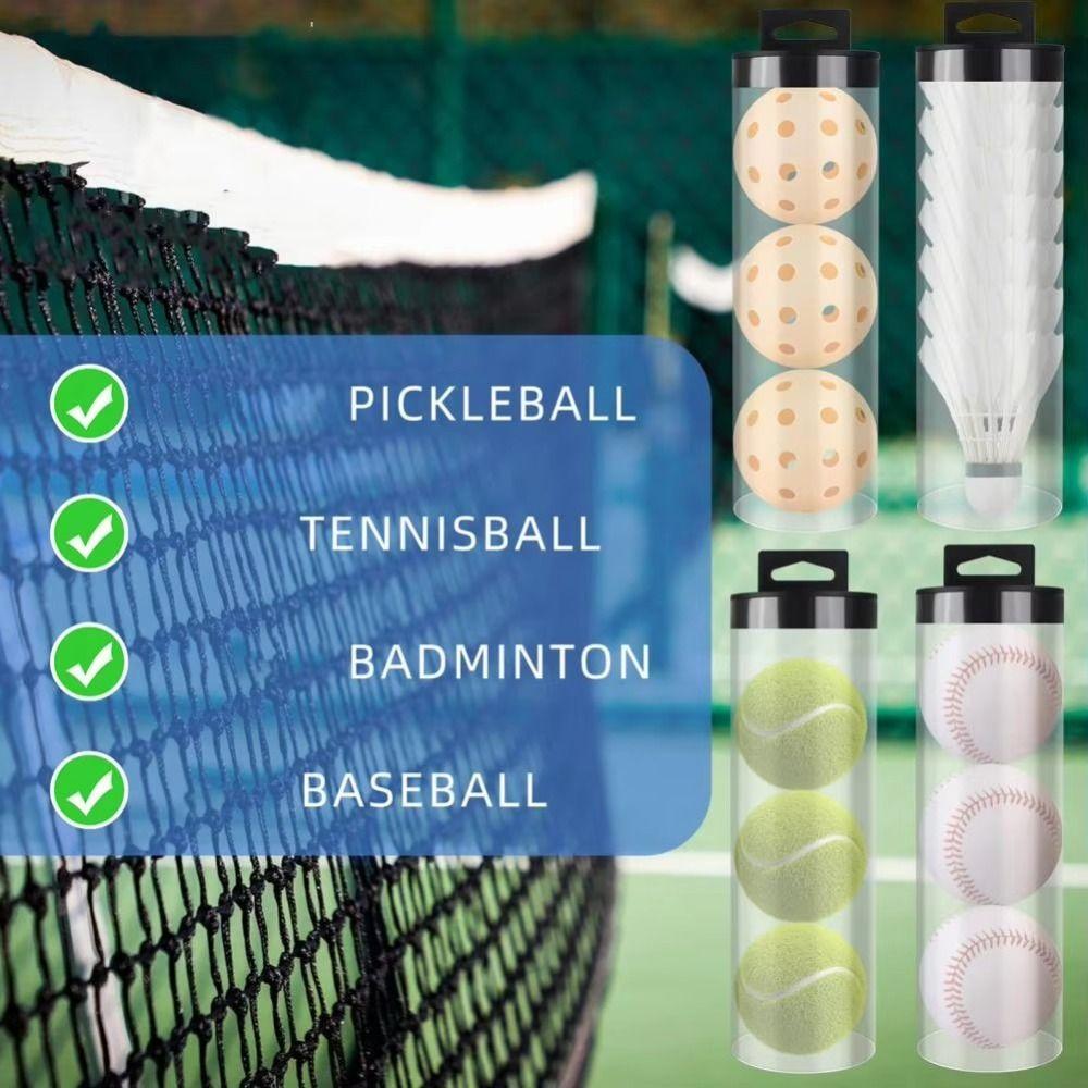 Clear Ball Holder Cylindrical Pickleball Holder Tube  Badminton Baseball Tennis
