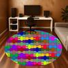 1pc puzzle circle Round Chair mat Area Rug - Non-Slip, Floor Mat for Office, Bedroom, and Indoor Decor -1002225