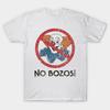 Men Black Print T-shirt No Bozos – Anti-Clown Club (1983) No-Cut Transfer Paper Print Cotton Tshirt