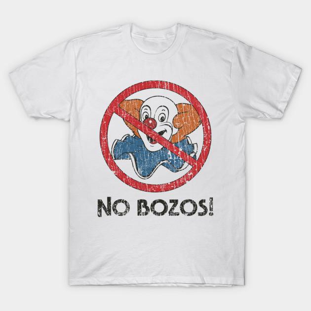 Men Black Print T-shirt No Bozos – Anti-Clown Club (1983) No-Cut Transfer Paper Print Cotton Tshirt 2XL белый