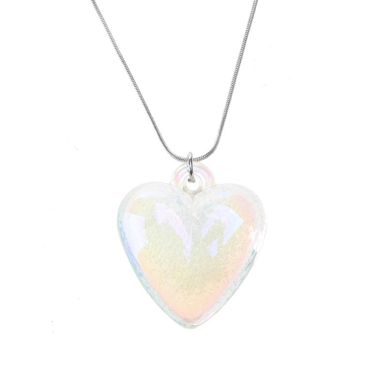 Korea Titanstahl Liebeskette 2023 Weiblich Nische Kalter Wind Schlangenkette Stern Farbverlauf Herz Schlüsselbeinkette