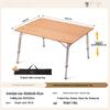 ZISIZ Bamboo Top Height-Adjustable Outdoor Folding Camping Table