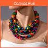 Ethnic Tribal Style Multi Layer Wooden Bead Necklace For Women Summer Fashion Jewelry