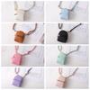 With Keychain Earphone Mini Storage Bag Long Strap PU Small Wallet Key Bag PU Mini Coin Purse  Girl