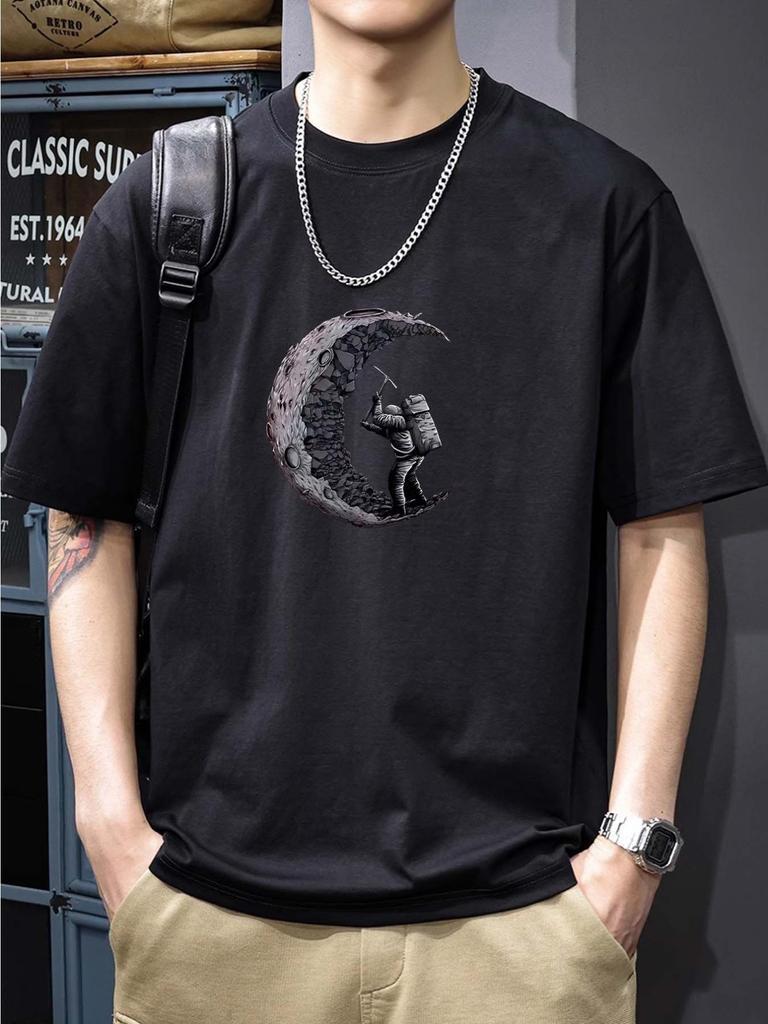 Herren Schwergewicht 100% Baumwolle Grafik-T-Shirt Leicht und atmungsaktiv Bequem Lässige Kleidung Trendig Maschinenwaschbar