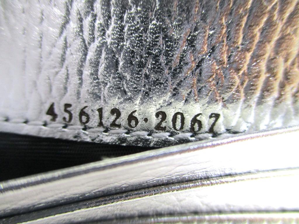 Authentic GUCCI GG Marmont Silver Leather Bifold Wallet Compact Wallet #b125  Open Box