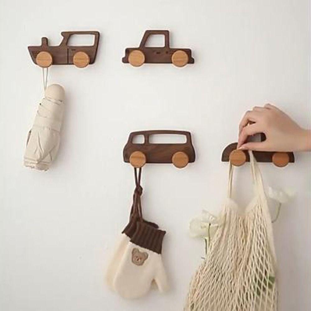 Декоративные деревянные крючки в форме машины, винтажные двойные крючки, держатель для ключей, крючок для пальто и сумки, прихожая Style C