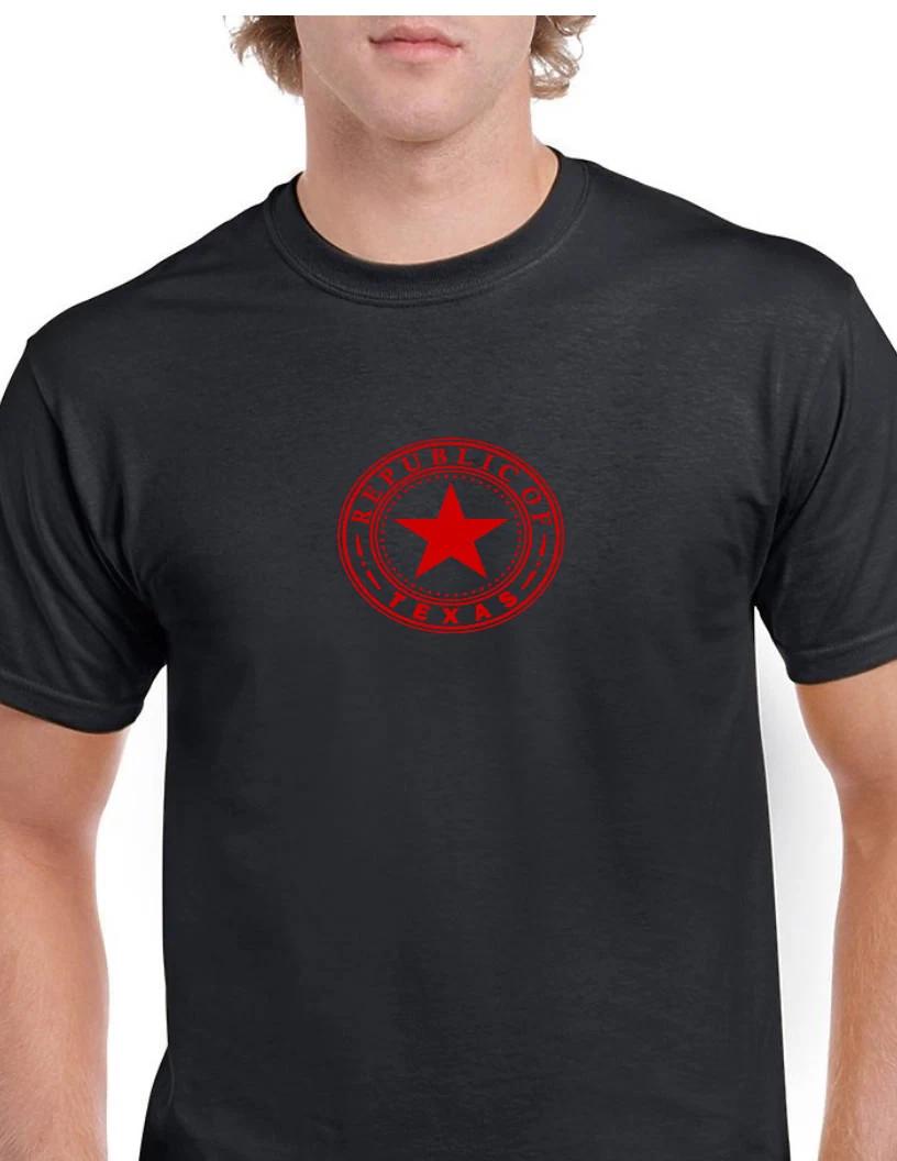 Red Seal Republic of Texas Black Cotton T-Shirt Lone Star State Shirt S-5XL 3XL