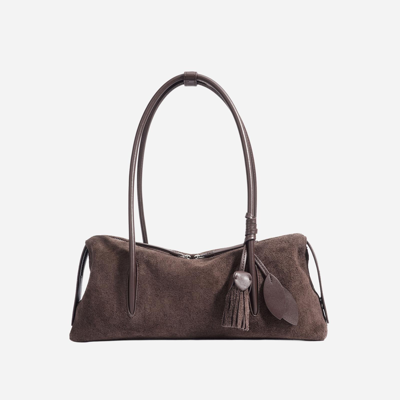 Mendy Women Armpit Shoulder Bag Women s genuine leather bag burgundy bag Bagutte Bag Suede Bags Tote Shoulder Bag Winter