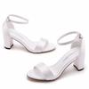 Plus Size Shoes for Women Summer Fashion Women Round Toe High Heel Platform Buckle Strap Party Evening Wedding Sandals 35-43
