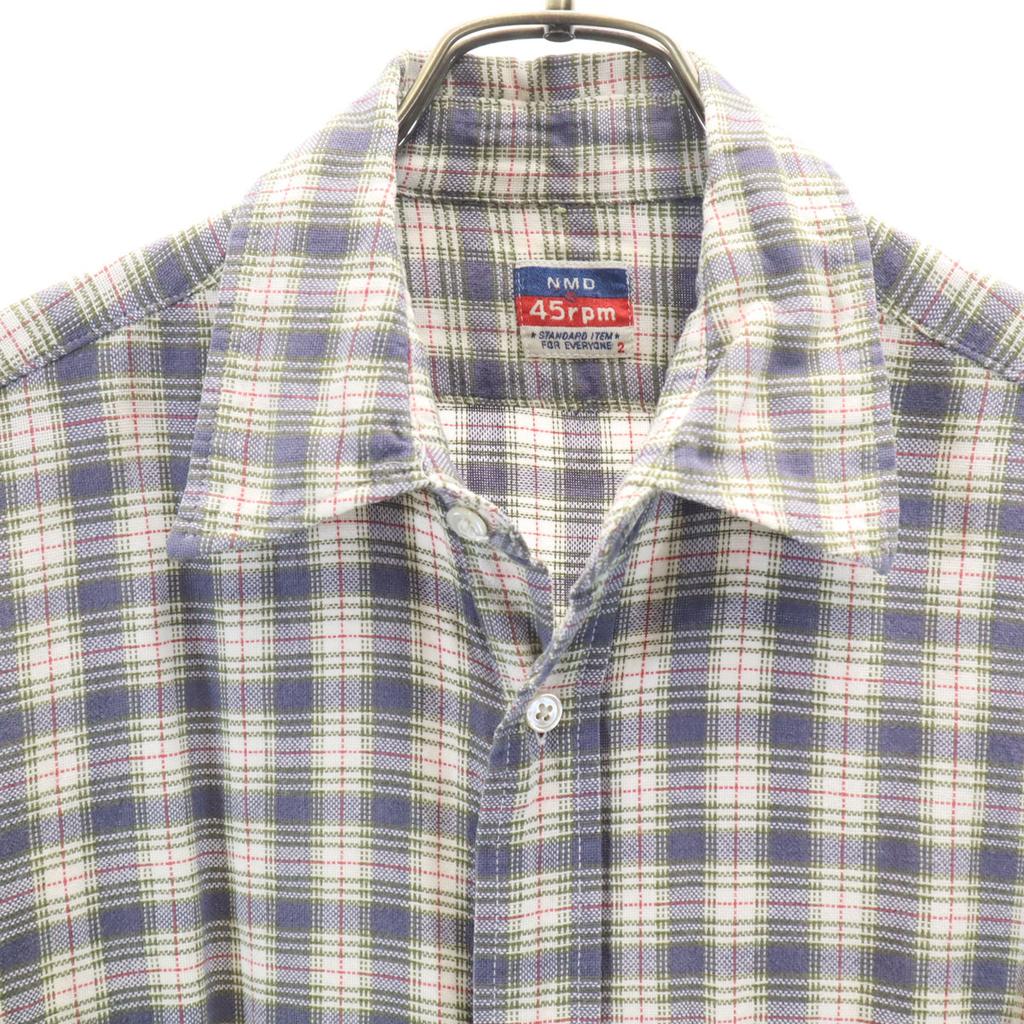 R by 45rpm Check Pattern Long sleeve shirt 2 Navy system NMD Men's Used