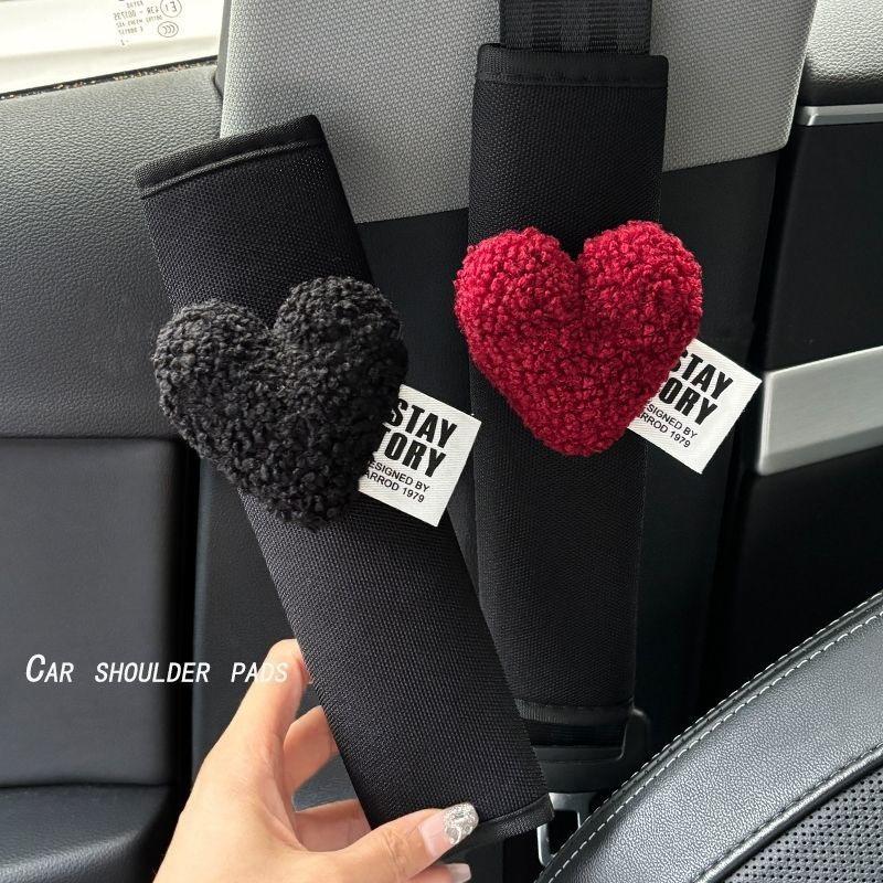 2pcs Love Heart Car Styling Seat Belt Cover Soft Chest Protection Car Seatbelt Shoulder Pad Neck Support Cushion Safety Belt Pad