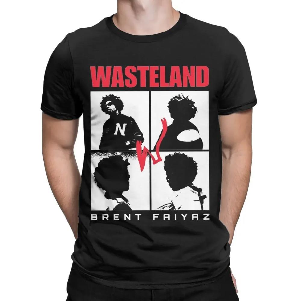 Wastelands Brent Faiyaz Pánské bavlněné vintage tričko s kulatým výstřihem a krátkým rukávem na párty