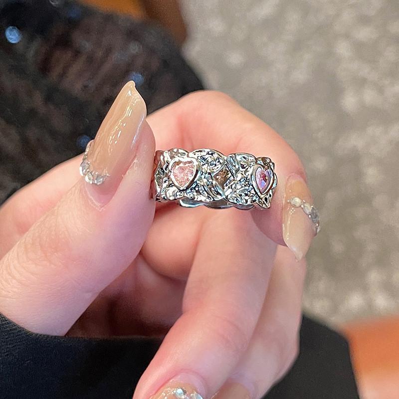 Sophisticated Copper Adjustable Ring With Eyecatching Colorful Zircon For Stylish Ladies
