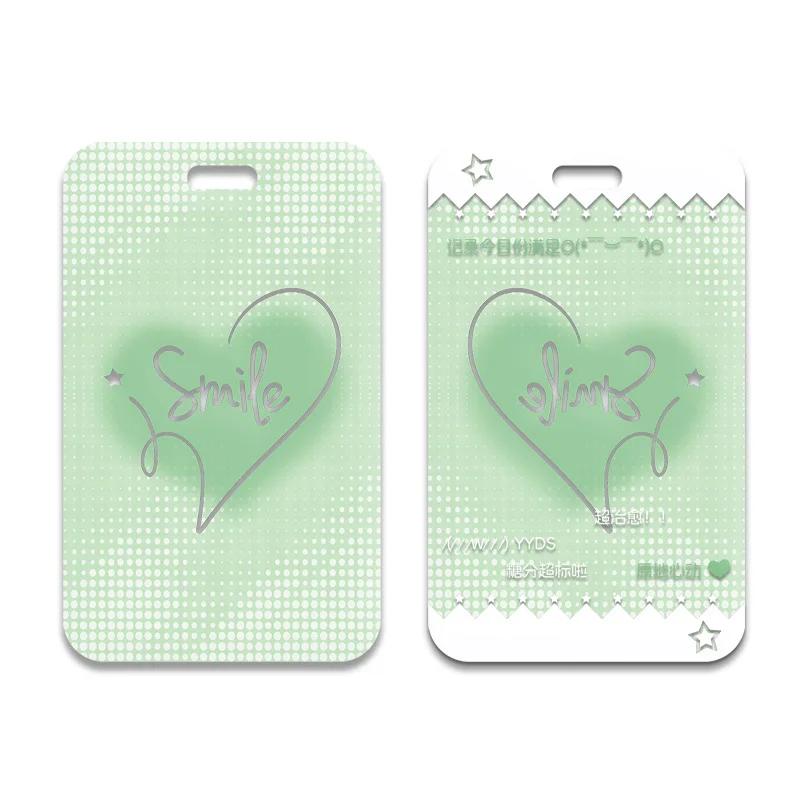 Chic Idol Photo Card Holder with Lanyard SweetHeart Style Family Friend Photo Card Cover Case ID Bus Card Protector