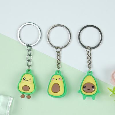 Creative Fruit Keychain Couple Avokádová taška Přívěsek na klíče Dárkový přívěsek Roztomilý Mini Avokádová panenka Keychain Měkký gumový přívěsek na batoh