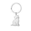 Cartoon Cat And Fish Keychains Polished Stainless Steel Animal Cat Pendant Children's Funny Keychains