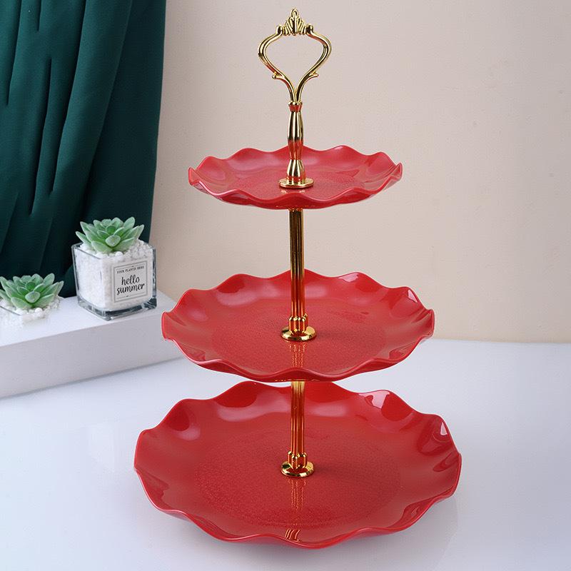 צלחת פירות אירופית רב-שכבתית לסלון - אידיאלית לממתקים, חטיפים וקינוחים