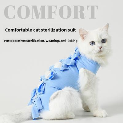 Cat Neutering Clothing, Female Cat Weaning Clothing, Postoperative Anti-licking Clothing, Breathable Four-legged Cat Pet Clothing