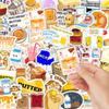 50PCS Waterproof Milk Yellow Butter Food Graffiti Stickers for DIY Phone Case and Laptop Decoration