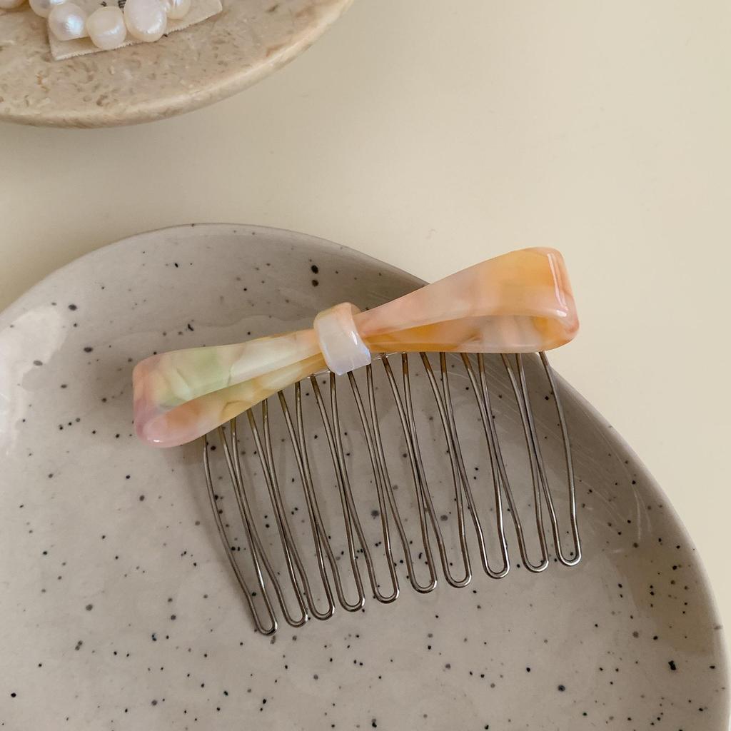 Haarkamm mit Schleife aus Acetat im japanischen und koreanischen Stil: Eleganter Kopfschmuck für Frauen