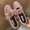 Fashion Elegant Flower Decoration Flat Mary Jane Shoes Women Fashion Round Toe Shallow Cross Tied Casual Shoes Sweet Lolita Dress Shoes