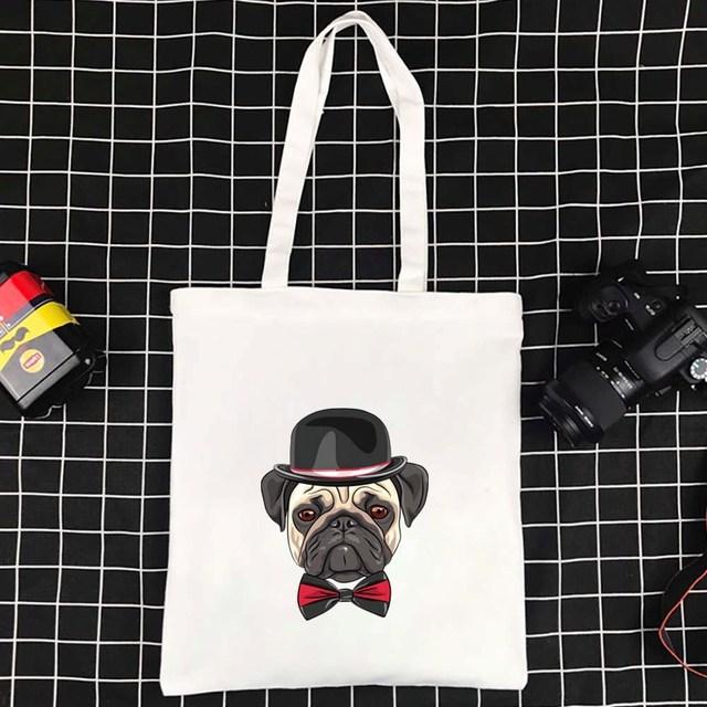 Wiederverwendbare Tragetaschen, faltbare Einkaufstasche, umweltfreundliche Handtaschen, neue große Einkaufstasche, Hundemuster, Damen-Einkaufstasche