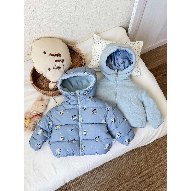 Autumn and Winter Double-sided Down Cotton Jacket, Children's Thick and Plush Children's Clothing, Short Jacket, Jacket