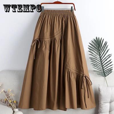 Dlhé sukne nadmernej veľkosti plisovaná midi sukňa letná dáma elastický pás plážové elegantné ležérne sukne ženy jesenná plisovaná sukňa
