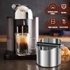Kafijas kārba nerūsējošā tērauda Espresso Knock Box Neslīdoša maltas kafijas kārba ar gumijas gredzenu, slīpēta kafijas maluma tvertne