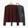 100% Pure Cashmere Thickened Crew Neck Single-Breasted Cardigan—Casual Autumn/Winter Fashion Sweater