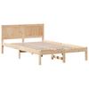 Brown Bed Frame 120 X 200 Cm Solid Pine Wood