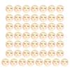 50Pcs Doll Head Wood Beads Face Jewelry DIY Children Beading Smile Beads Loose Round Wooden Craft Beads for Kindergarten