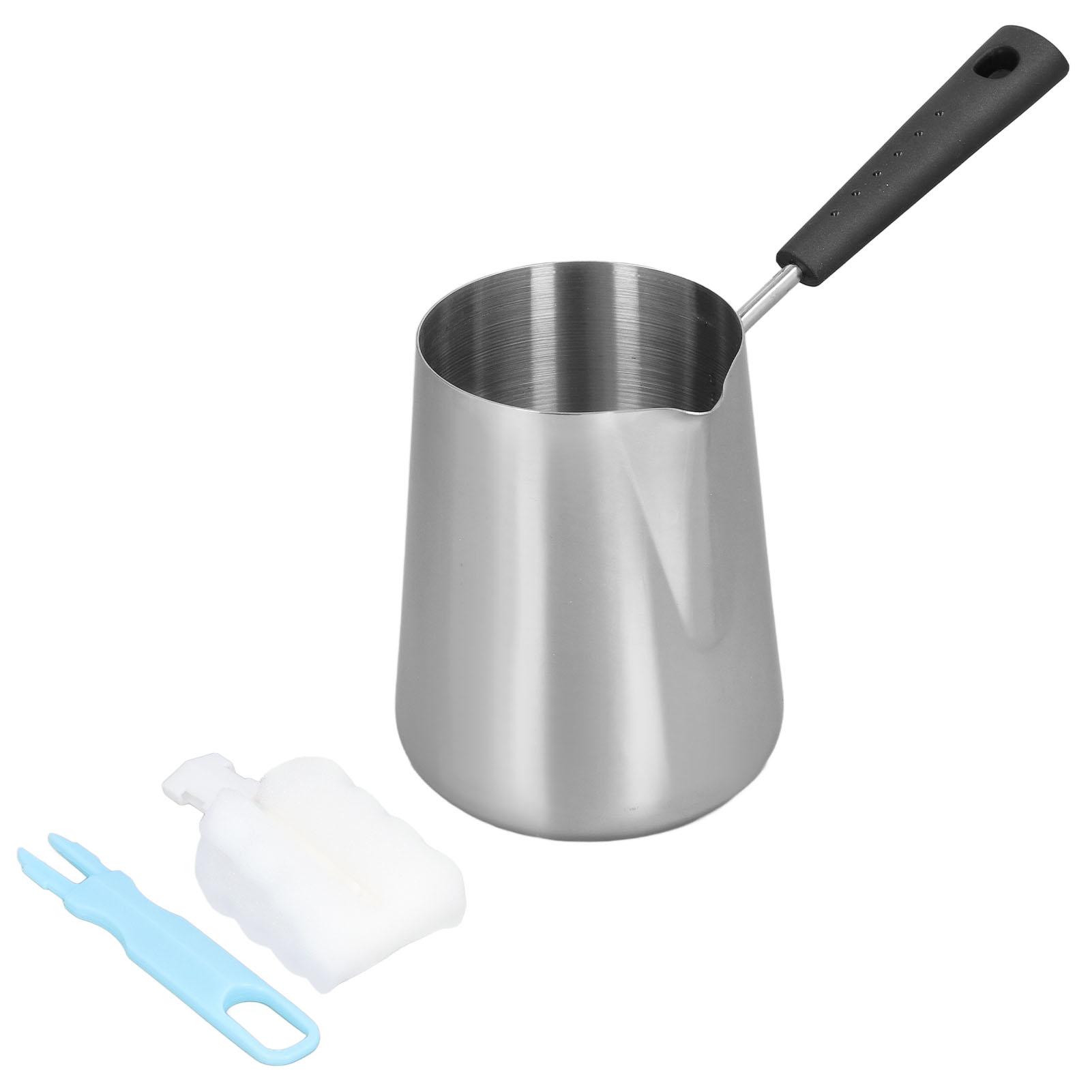 

Butter Warmer Mini Stainless Steel Coffee Heating Melting Pot 1000ml with Spout for Home Cafe L