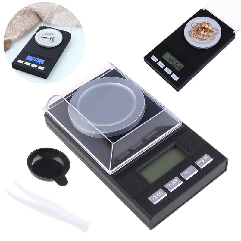 Balance Milligramme 20g / 0,001g avec Pince Plateau Poids de Calibration Alimentée par Pile