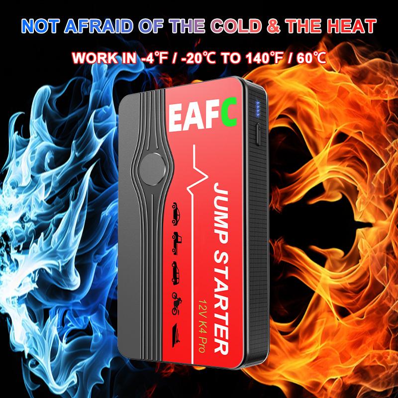 EAFC 2000A/600A Jump Starter Portable Power Bank 12V Car Battery Booster with Dual USB Ports & LED Flashlight Fast Charging
