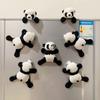 Stuffed Panda Plush Toy Cartoon Refrigerator Decor Soft Plush Panda Refrigerator Magnet