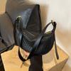 Women's Daily Shoulder Bag Simple Weaving New Moon Female Solid Color Fashion Crossbody Bag Leisure Commuter Bag