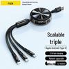 PISEN 3.5A Schnelllade Einziehbar 3-in-1 Datenkabel
